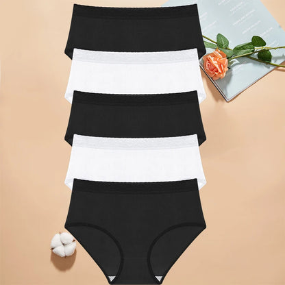 5Pcs Sexy Ice Silk Briefs Large Size Underwear 0XL-4XL Panty Women's Seamless Underwears 8 Solid Color Breathable Underpants