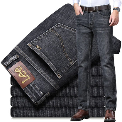Lee Dex Jeans Herren Herbst/Winter Dicke, gerade Beine, lockere Passform, lässige Business-Hose, schlankmachend, glättet Ihre Silhouette-Hose.
