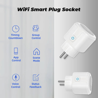Smart Plug WiFi Buchse EU 16A/20A Mit Power Monitor Timing Funktion Tuya Smart Leben APP Steuerung Funktioniert mit Alexa Google Hause.