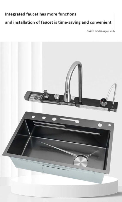 Wvier multifonction Whale Shaped Large Sink rubinetto cucina lavello cosas para casa waterfall kitchen-sink