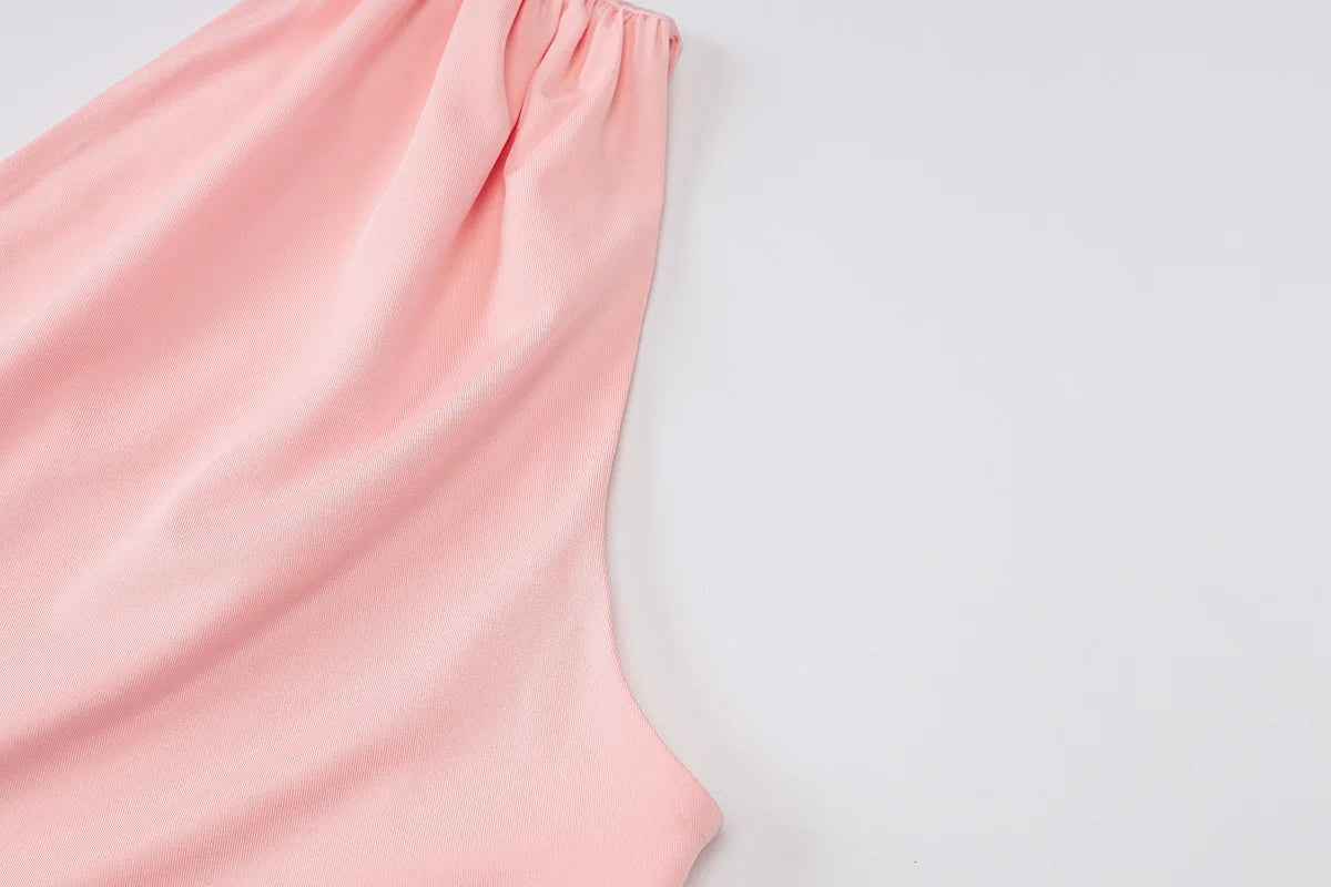 Cryptographic One Shoulder Solid Lace Up Tops Summer Y2K Outfits Sexy Backless Sleeveless Crop Tank Coquette Streetwear Clothes.