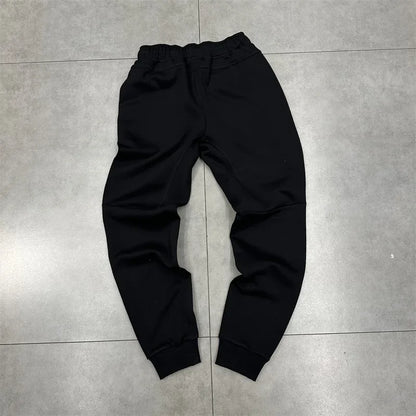 Casual Embroidered Fleece Lined Open Cardigan Hooded Zipper Pants Set for Men And Women Color Block Design by Syna.