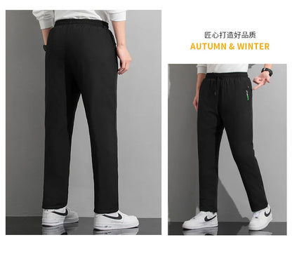 M-8XL Men's Down Pants Plus Size Winter Three-layer Windproof and Waterproof Large Size Plus Velvet Thick Warm Casual Joggers