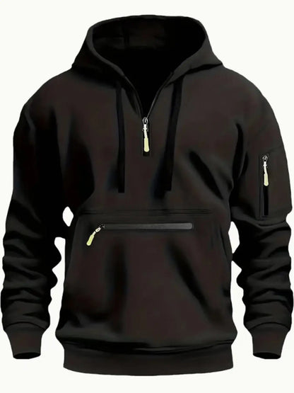 Autumn and winter men's new casual hoodie quality camouflage arm zipper long-sleeved pullover trend hoodie ins fashion Skids.