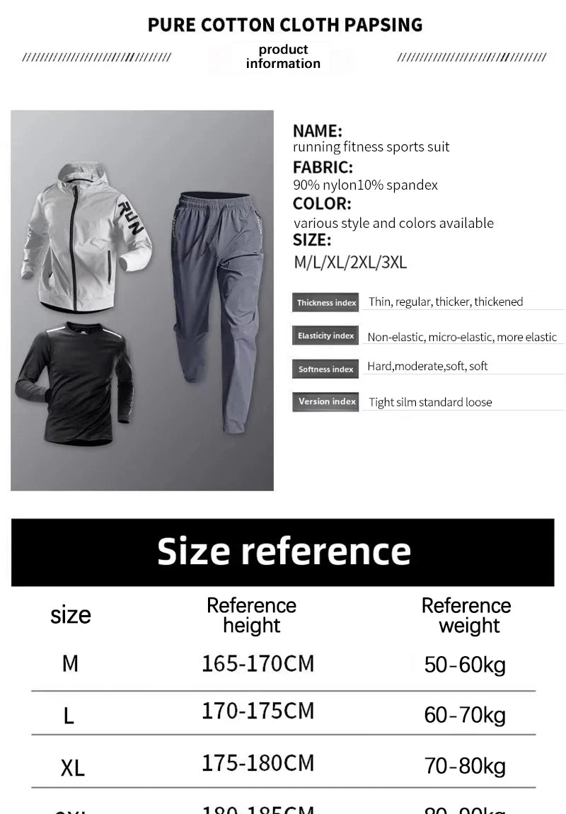 Men's Sportswear Set Quick-Dry Running Clothes Fitness Wear Morning Run Clothing Spring Autumn Basketball Training Jacket.