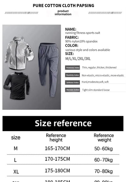 Men's Sportswear Set Quick-Dry Running Clothes Fitness Wear Morning Run Clothing Spring Autumn Basketball Training Jacket.