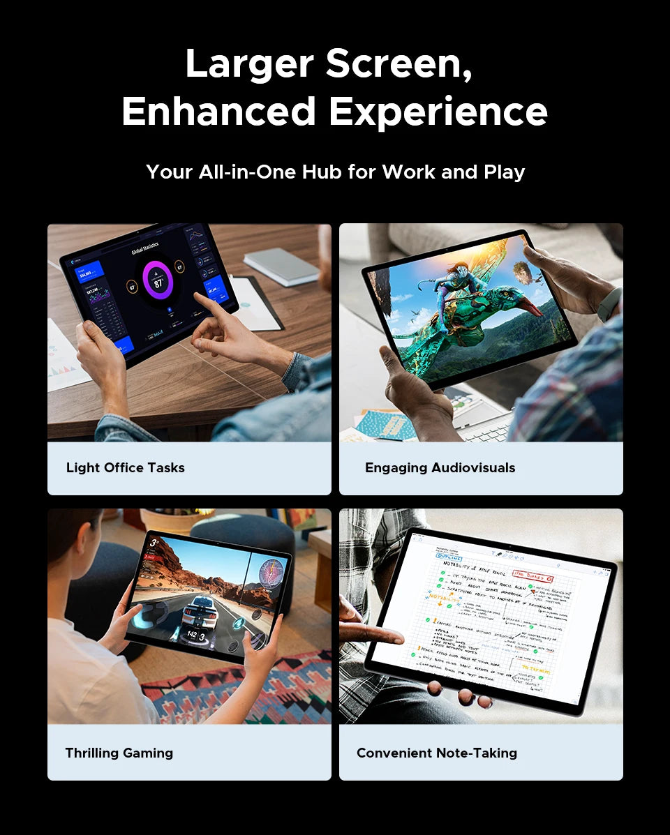 Doogee 2 in 1 Tablet Pc Tab E3 Max Gmini Ai 14" 2.1K Display Android 15 32Gb (8+24) 256Gb 13500Mah Battery Helio G100 Tablet Pc.