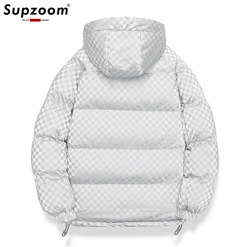 Supzoom New Arrival Casual Mens Winter Trendy Hooded Bread Couple Bright Face Starry Thickened Coat Cotton-padded Jackets.