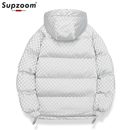 Supzoom New Arrival Casual Mens Winter Trendy Hooded Bread Couple Bright Face Starry Thickened Coat Cotton-padded Jackets.