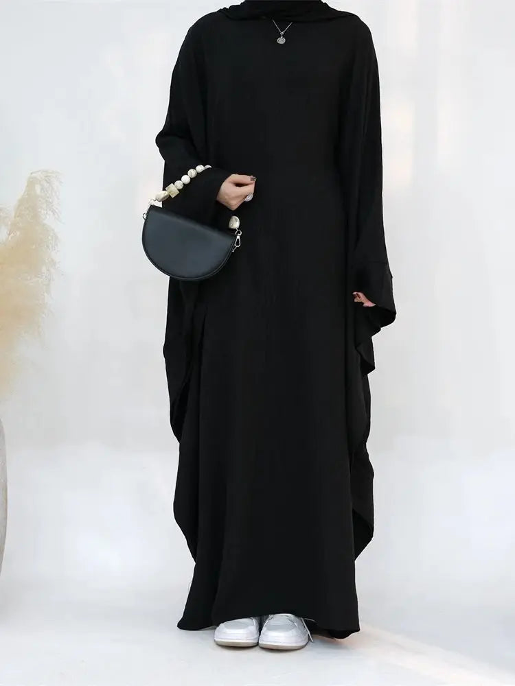 Ramadan Dubai Women Cotton Linen Khimar Abaya Saudi Arabia Turkey Islam Muslim Maxi Modest Dress Kebaya Robe Femme Musulmane