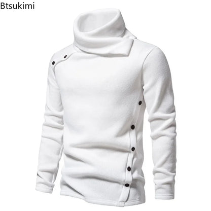 New 2025 Men's Thick Warm Sweaters Vintage Trend Knit Pullovers Man Turtleneck Sweater Soft Casual Knitwear Sweater for Men Tops.