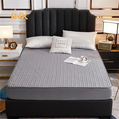Waterproof Thicken Mattress Cover Quilted Latex Mat Bed Covers Pad Skin-Friendly Fitted Sheet Protector Bedspread150/160/180x200