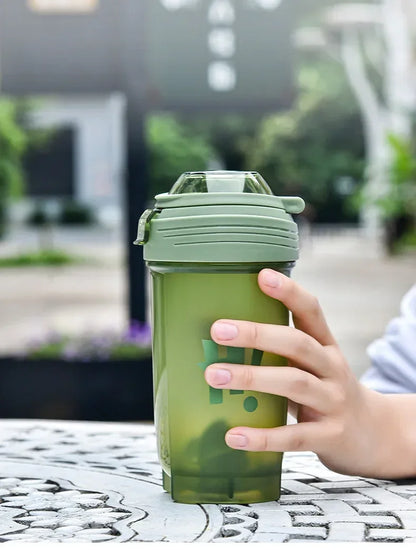 Portable 500ml Protein Powder Shaker Bottle Leak Proof Water Bottle for Gym Fitness Training Sport Shaker Mixing Cup with Scale.