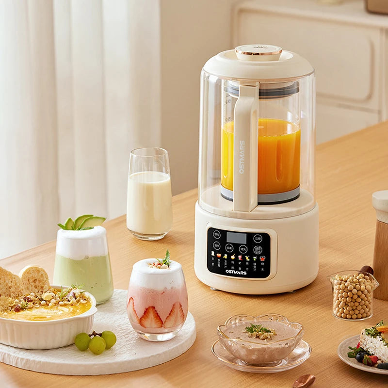 1.5L Soybean Milk Machine Wall Breaking Machine with Soundproof Cover Multifunctional Fruit Vegetable Juicer Automatic Blender.