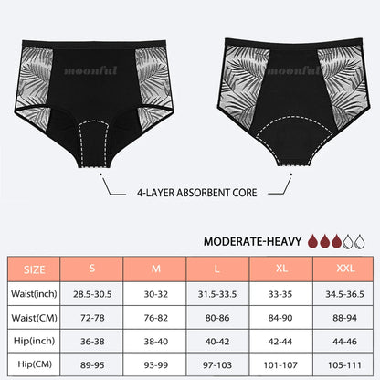 High Waist Period Underwear Lace Mesh Menstrual Panties Women Menstrual Cycle Absorbent Underwear Girl Panties for Monthly