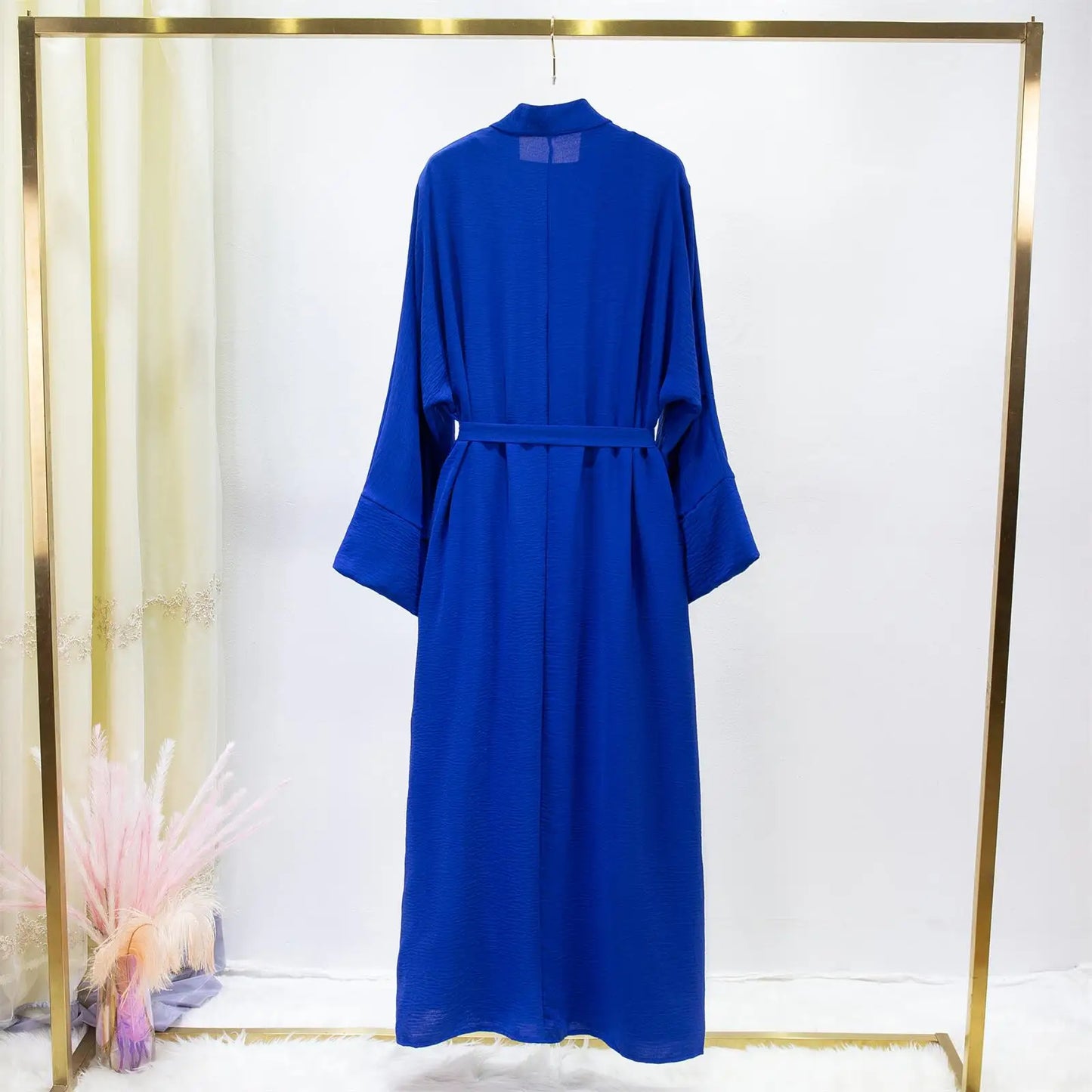 2 Bilder Muslimische Sets Muslim Jilbab Zwei Stücke Frauen Heraus Abaya Lose Strickjacke Mantel Ärmelloses Innenkleid Gebetskleidung mit Gürtel