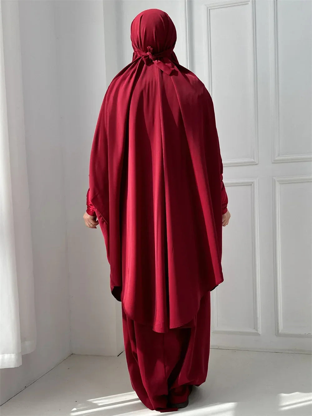 16 Colors 2 Pcs Set Ramadan Eid Modest Abaya Women Muslim Dress Hijab Suit Kaftan Robe Femme Musulmane Islam Caftan Kebaya Sets.