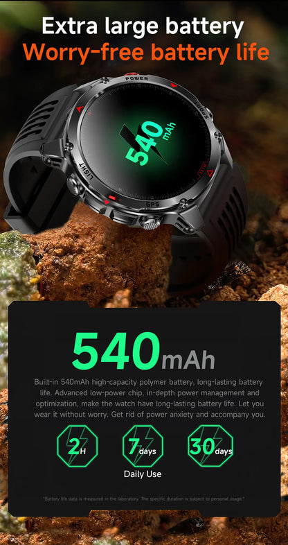 2025 New Outdoors Sports Military GPS Smart Watch 3ATM Waterproof Built-in Dual-Band GPS Compass Altimeter Swimming Smartwatches.