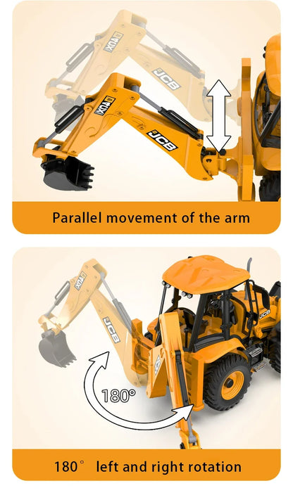 Double E E589 RC Excavator 1/20 2.4G 11CH Remote Control Cars Trucks Backhoe Loader Light Sound Construction Truck JCB Model.