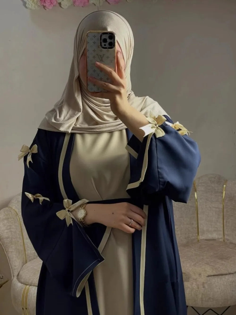 Eid Muslimischen Bogen Abaya Frauen Kleider Jalabiya Vestidos Largos Split Hülse Ramadan Marokko Dubai Lange Robe Party Islam Kaftan 2025