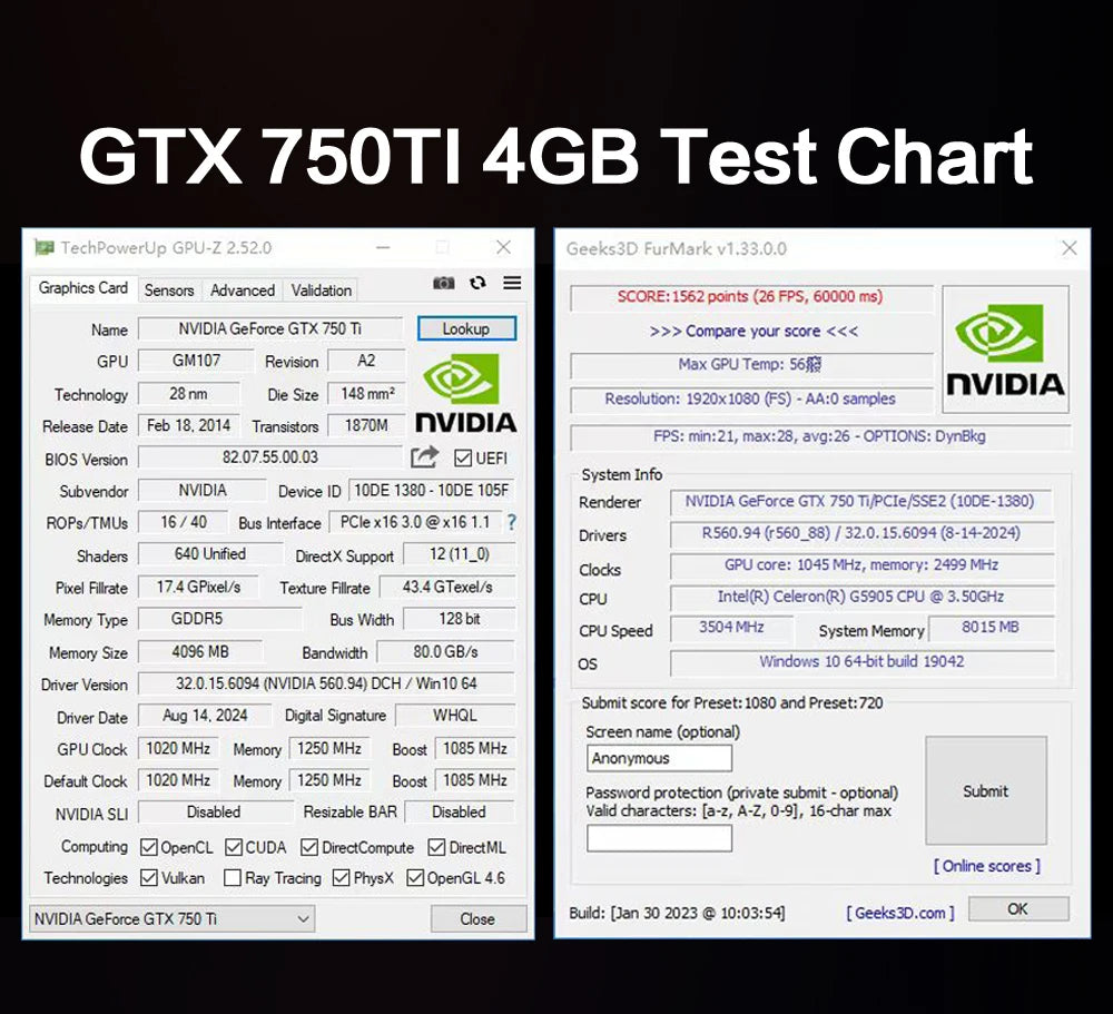 MLLSE GTX 750Ti 4GB Graphics Card GDDR5 128Bit HDMI DVI VGA PCI-E 3.0 Geforce GPU Gtx 750ti Gaming Video Card Placa De Video.