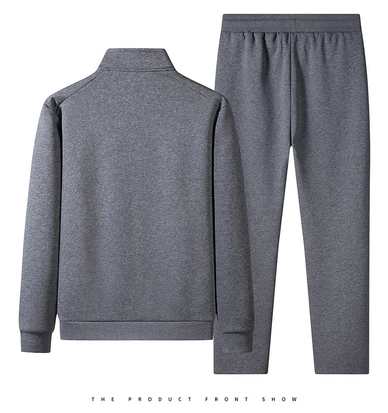 Plus Size 6XL 7XL Men's Sportswear Casual Cotton Tracksuits Men Sets Outwear Jacket+Sweatpant Joggers Running Winter Sports Suit.