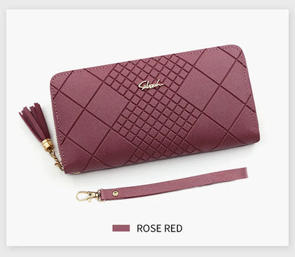 Zipper Money Coin Purse Women Card Holder Long PU Leather Clutch Wallet Large Capacity Lady Wristlet Phone HandBags Money Pocket.