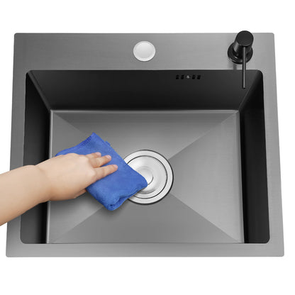 40 x 45 x 20 cm Küchenspüle-Set, Spüle aus Edelstahl 201 mit Abflusskorb und Seifenspender für Küchen, Badezimmer, Waschräume