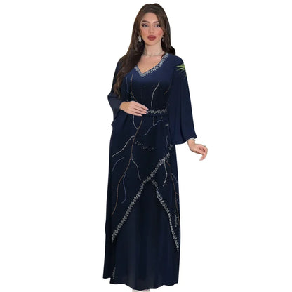 Muslimische Schneeflocke, Rautenmuster, verdickte Chiffon-Robe für Frauen, Ramadan-Khimar, Saudi-Arabien, Türkei, Islam, Muslim.