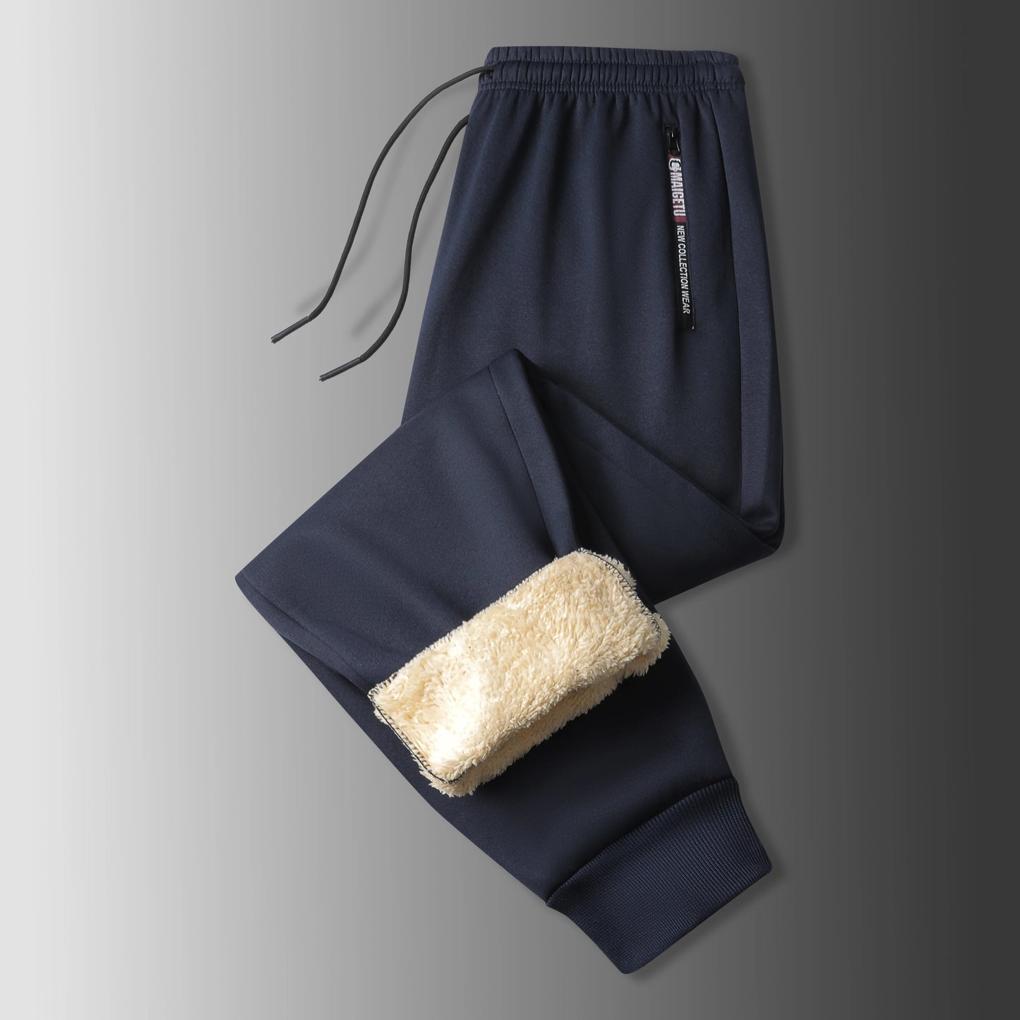 Mens Casual Pants Autumn Winter Fleece Sweatpants Men Running Jogger Sports Gym Trousers Fashion Solid Color Workout Long Pants.