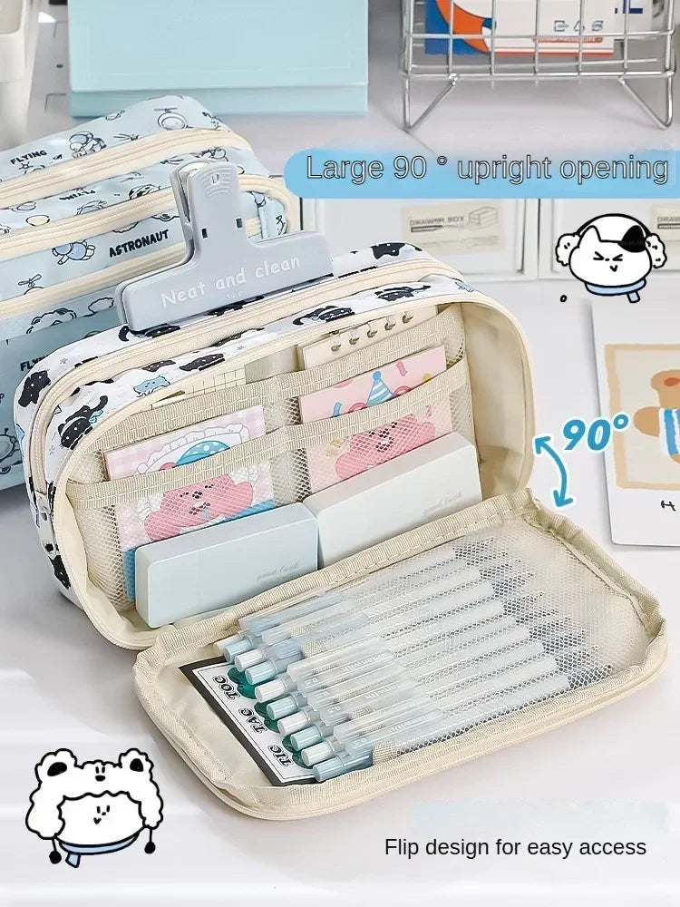 Federmäppchen für Studenten, supergroßes Fassungsvermögen, hochwertiges Federmäppchen für Mädchen, einfacher Stil, Schreibwarenbox, Federmäppchen für Schreibwaren.