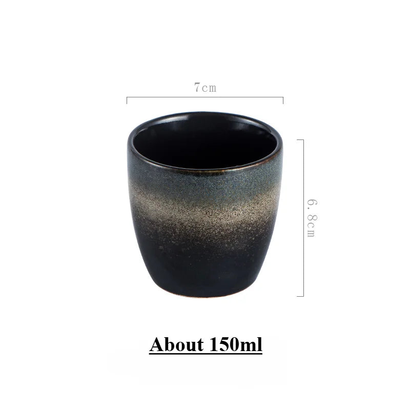 Japanese Ceramic TeaCup Stoneware Mug Soup Cup for Tea Ceremony Minimalist Style Hotel Home Decoration Heat-resistant Thickened
