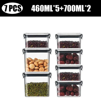 Dry Food Storage Box Food Containers Transparent Stackable Kitchen Spaghetti Noodles Sealed Tank Cans Organizers Bottles