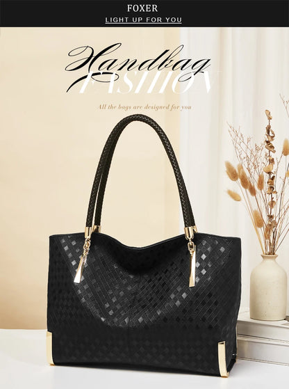 FOXER Brand Genuine Leather Handbag Winter Women Original Design Shoulder Bag Luxury Tote Large Capacity Lady Bag Chrismas Gift.