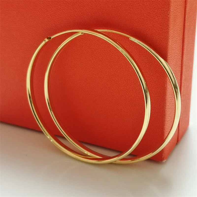 Senlissi - 925 Sterling Silver Hoop Earrings For Women 18K Gold Plated Jewelry Dazzling Women's Hoops Earrings Christmas Gifts.