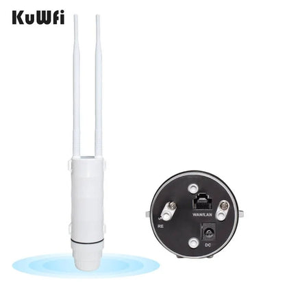 KuWFi AC1200 Outdoor CPE Router 1200Mbps 2.4G 5G Dual Band Wireless Wi-Fi Gigabit RJ45 Port Detachable Antennas 48V POE Repeater.