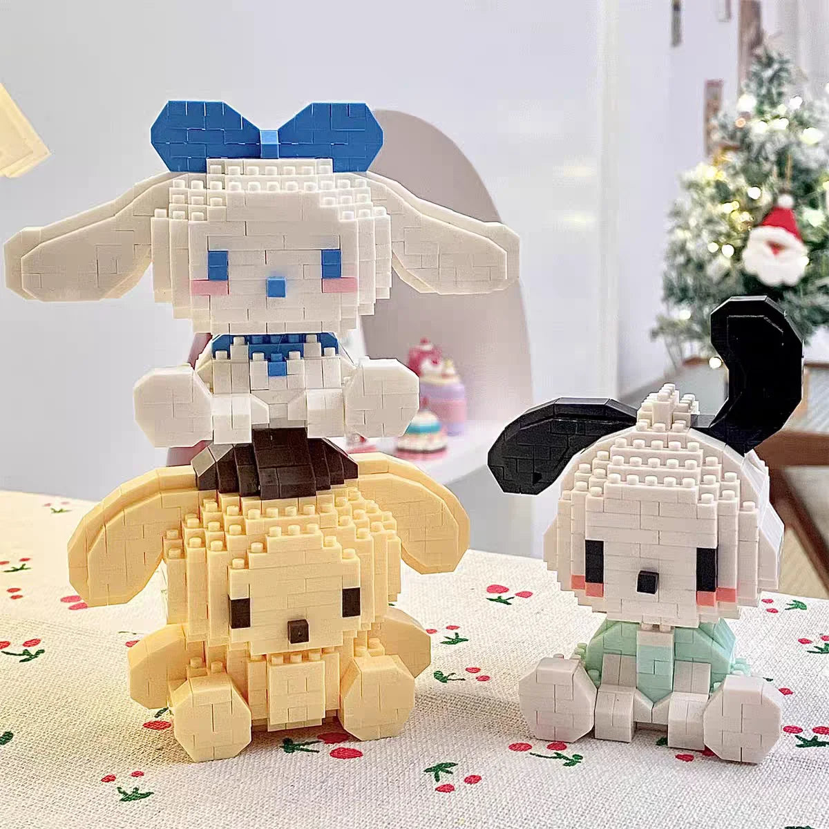 KEEPPLEY Sanrio Anime Hello Kitty My Melody Cinnamoroll Pompompurin Kuromi Building Blocks Girl Kid Holiday Christmas Gift.