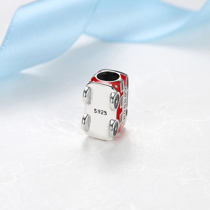 Original 925 Sterling Silver Charms Love Travel London Bus Suitcase Paris Beads Fit Brand Bracelets Necklaces Women DIY Jewelry.