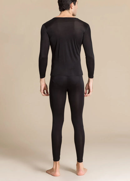 Lange Unterwäsche aus Seide für Herren, lange Unterhosen aus Maulbeerseide, Ober- und Unterteil, Thermounterwäsche-Set/Grundlagen