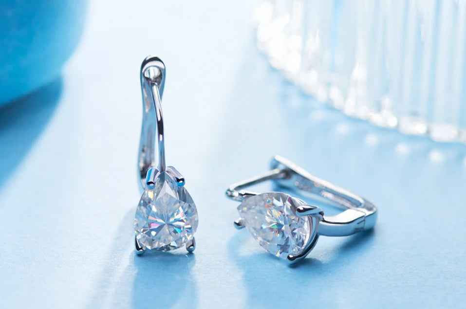 GIGAJEWE Moissanite D Color VVS1 Total 2.5ct 925 Silver Drop Earring 18K Gold Plated Diamond Test Passed Jewelry Woman Girl Gift.