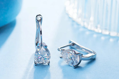 GIGAJEWE Moissanite D Color VVS1 Total 2.5ct 925 Silver Drop Earring 18K Gold Plated Diamond Test Passed Jewelry Woman Girl Gift.