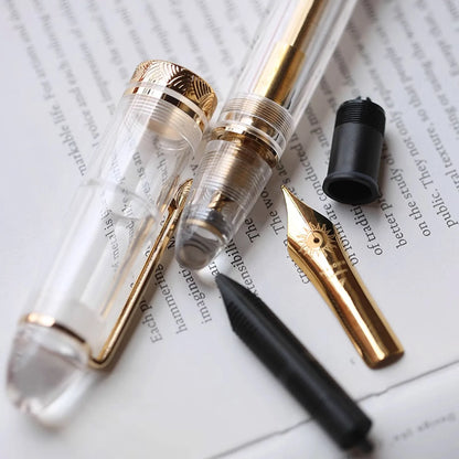 MAJOHN Nr. 8 40-Feder-Acryl-Füllfederhalter P140, groß, transparent, für Erwachsene, Studenten, Farbtinte, großes Fassungsvermögen, Stift zum Schreiben von Schreibwaren.