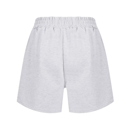 Plain Color Sports Shorts Casual Summer Comfortable And Soft Elastic High Waist Running Shorts With Pockets For Women