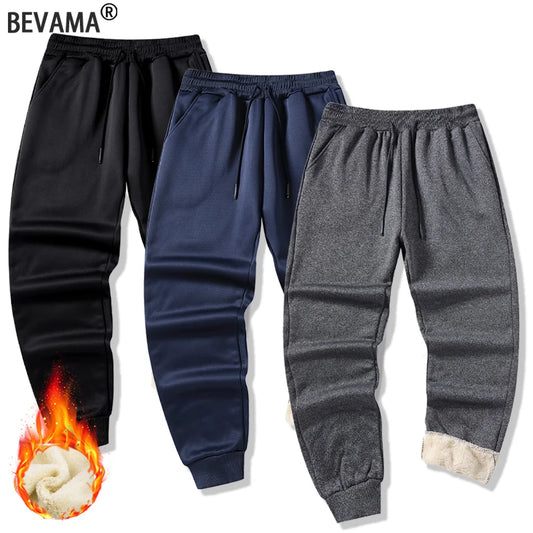 Men's Jogging Sports Pants Autumn Winter Thick Fleece Sweatpants Drawstring Outdoor Casual  Trousers Warm Daily Fitness Clothing.
