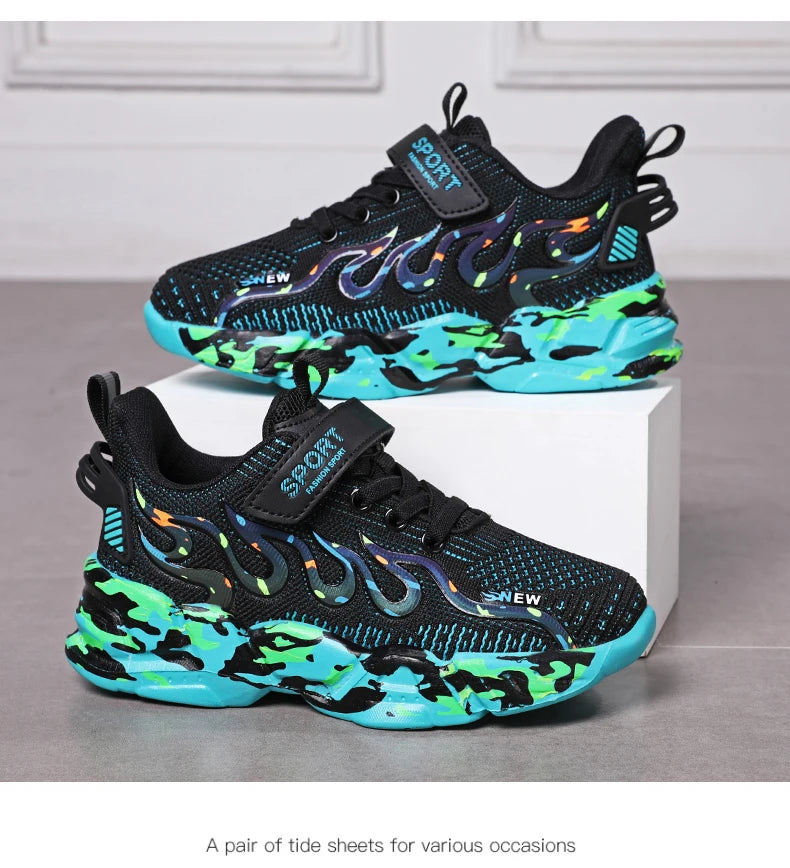 Boys Running Shoes 2022 Design Children Sneakers Mesh Kids Casual Sneakers 7-12 Years Children Sneakers for Boys.