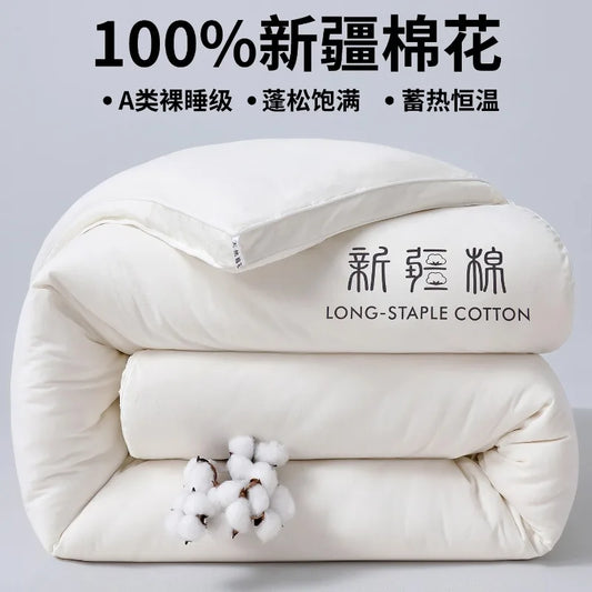 2025 new class A Xinjiang cotton thickened winter quilt spring and autumn quilt pure cotton quilt student dormitory warm.