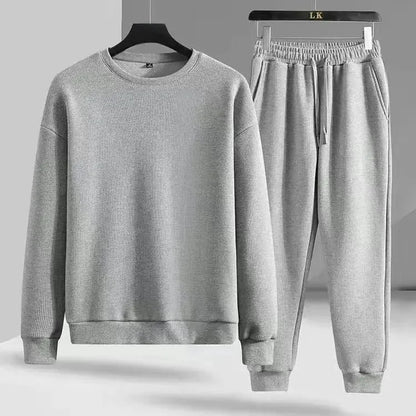 Pure Color Sportswear Set Hooded Open Cardigan Men's Women's Couple Sweatshirt Two-Piece Set for Autumn Winter Spring.