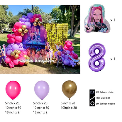 Kpop Dämonenjäger Themen Mädchen Geburtstag Luftballons Dekoration Anzahl Ballon Partyzubehör Babyparty Film Halloween Ballon