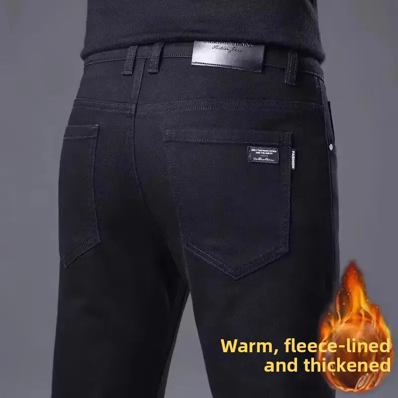 Slim Fit Stretch Business Men's Jeans Summer Trendy Thin Style Male Denim Pants Mid Waist Washed Design Casual Trousers.