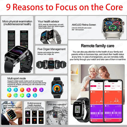 SmartWatch Voice Call Push reminder Physical examination Health Watch Blood Pressure UricAcid Blood Oxygen ECG Sport Smart watch.